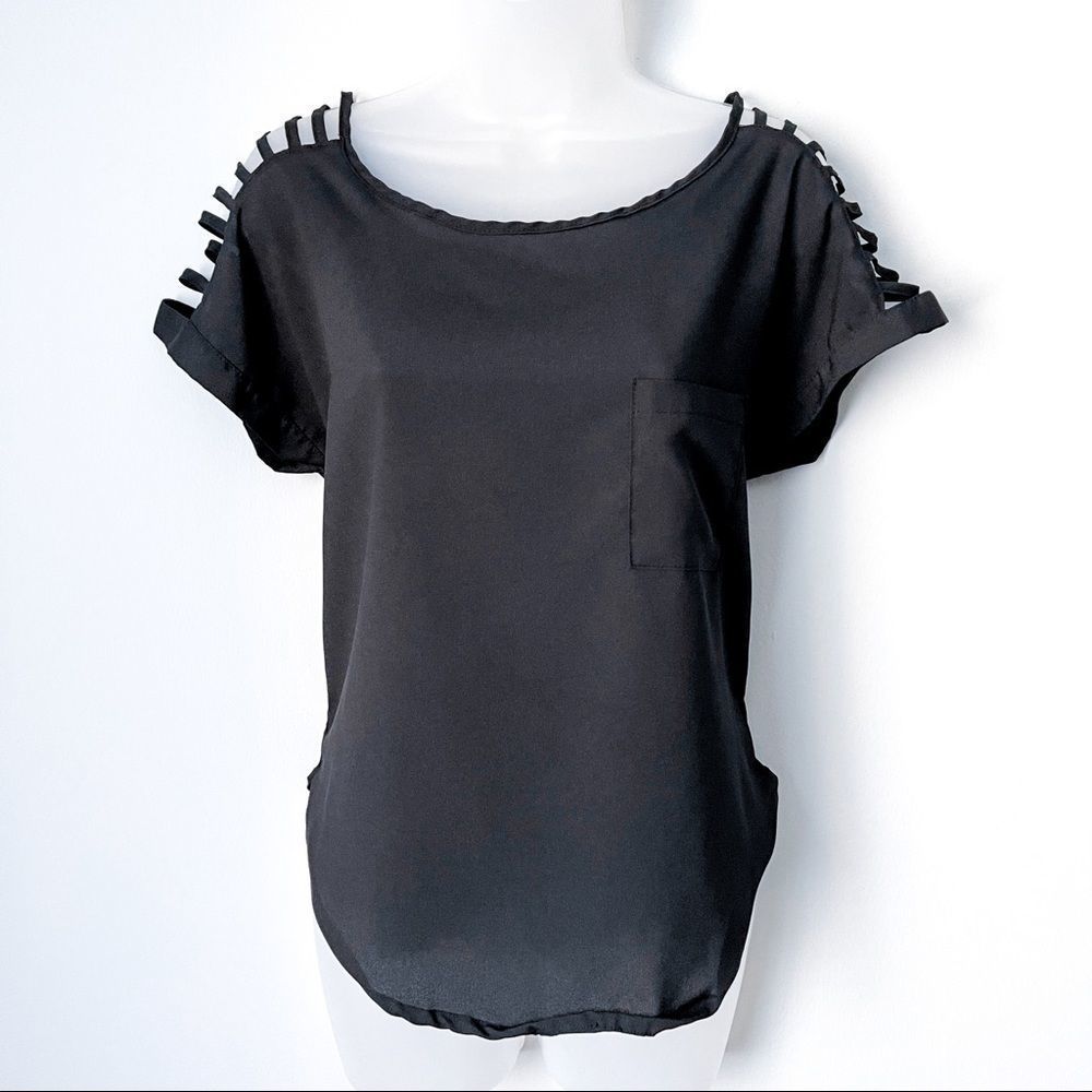 Beautiful Cut Out Shoulder Shirt With Pocket